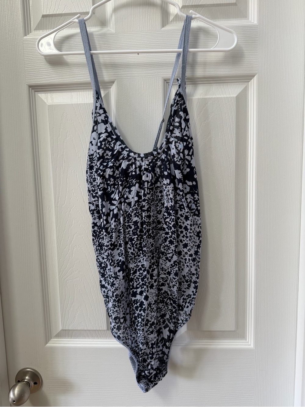 Intimately Free People Blue Floral Strappy Bodysuit Size Medium